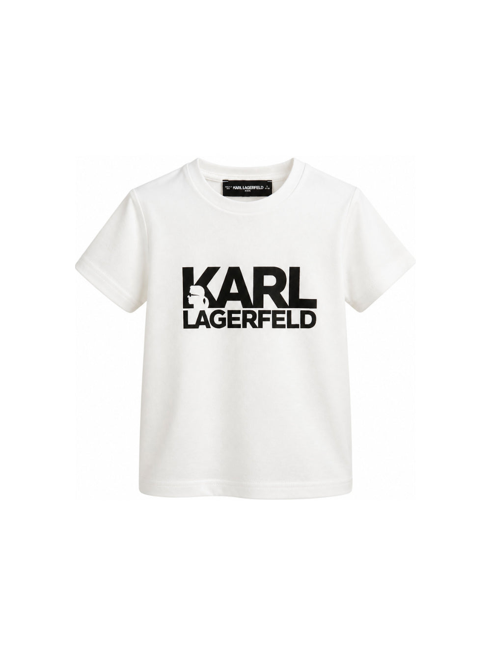 T-shirt Mini Me per bambini Karl Lagerfeld Kids bianca con stampa logo sul davanti Z31098 10P KARL LAGERFELD KIDS