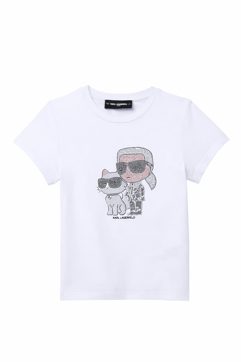 T-shirt per bambina Karl Lagerfeld Kids bianco con dettaglio logo Z31158 10P KARL LAGERFELD KIDS