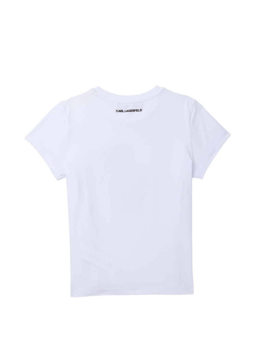 T-shirt per bambina Karl Lagerfeld Kids bianco con dettaglio logo Z31158 10P KARL LAGERFELD KIDS