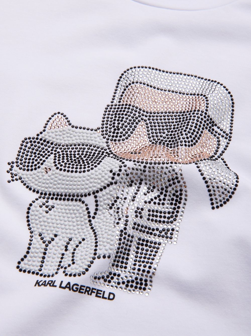 T-shirt per bambina Karl Lagerfeld Kids bianco con dettaglio logo Z31158 10P KARL LAGERFELD KIDS