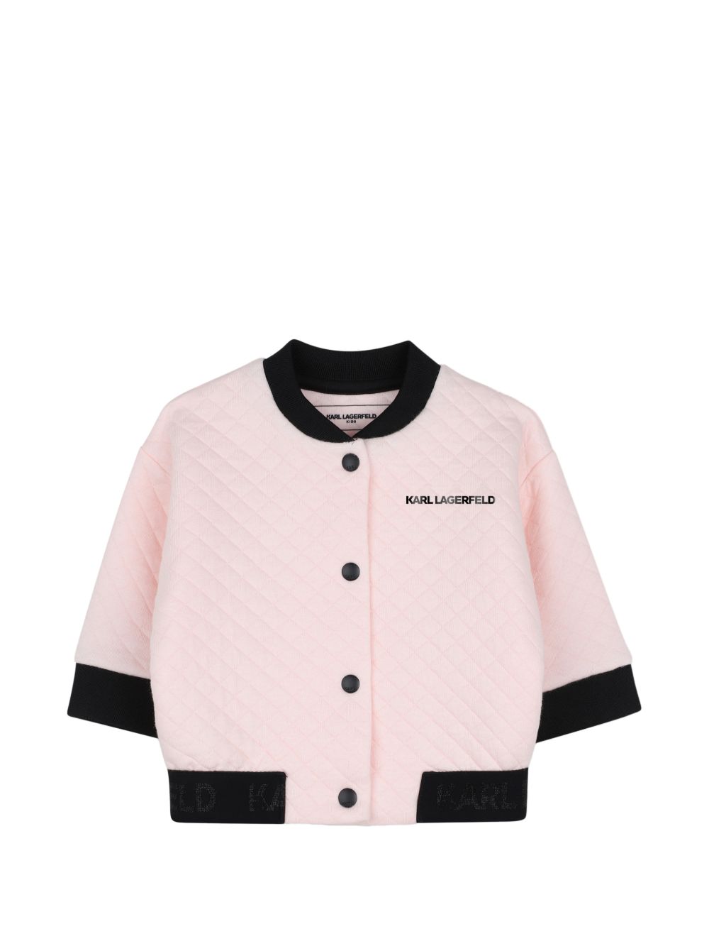 Set tre pezzi per neonata Karl Lagerfeld Kids rosa con logo sul davanti Z31278 46M KARL LAGERFELD KIDS