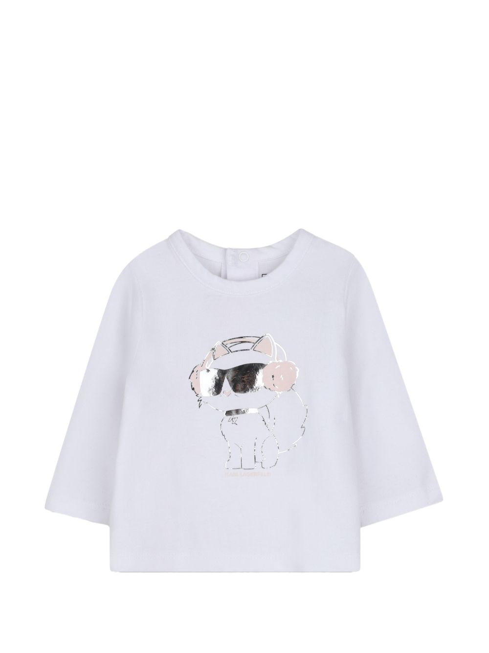 Set tre pezzi per neonata Karl Lagerfeld Kids rosa con logo sul davanti Z31278 46M KARL LAGERFELD KIDS