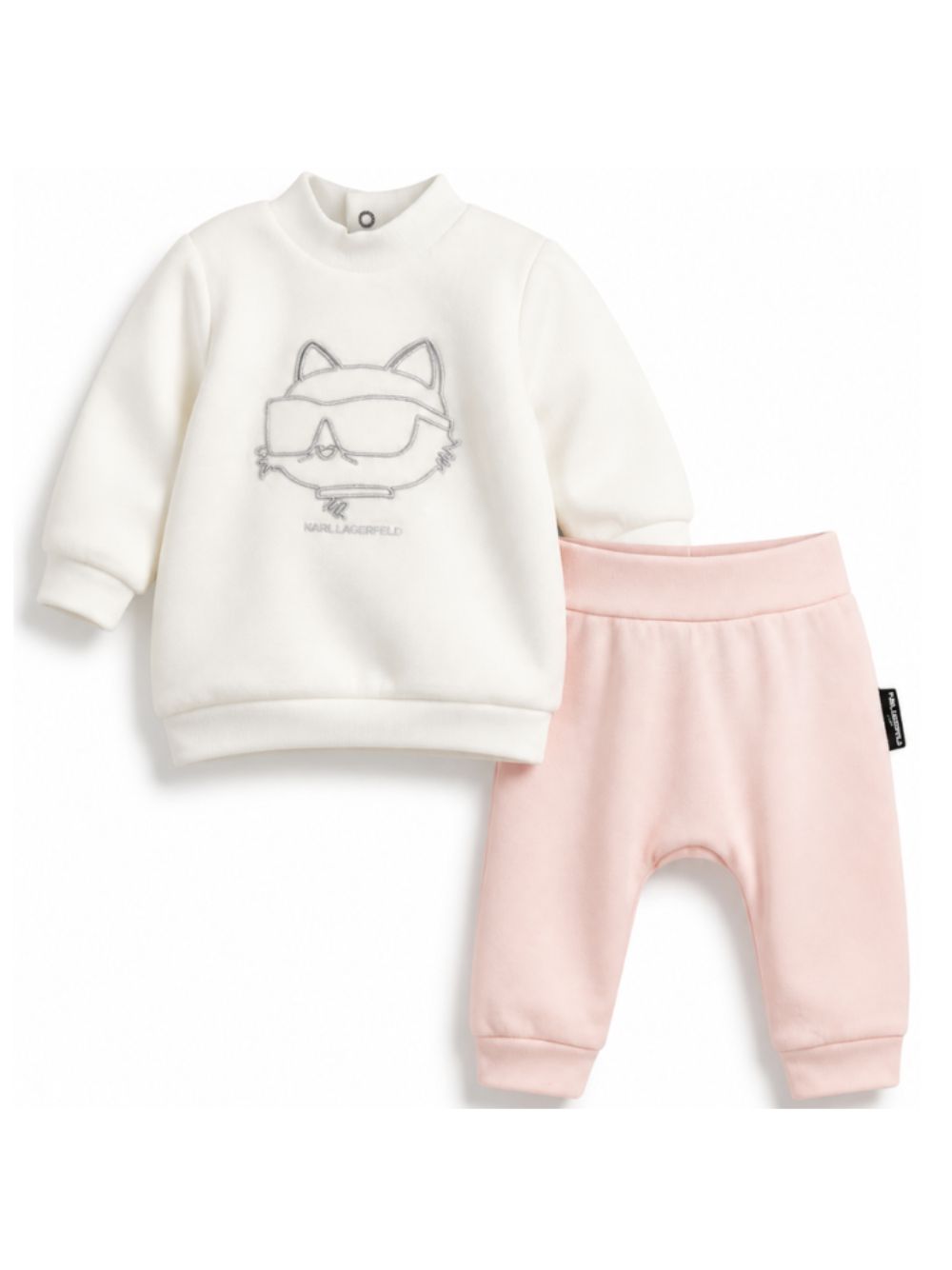 Set felpa e pantaloni per neonata Karl Lagerfeld Kids multicolore con ricamo Choupette sul davanti Z31279 N74 KARL LAGERFELD KIDS