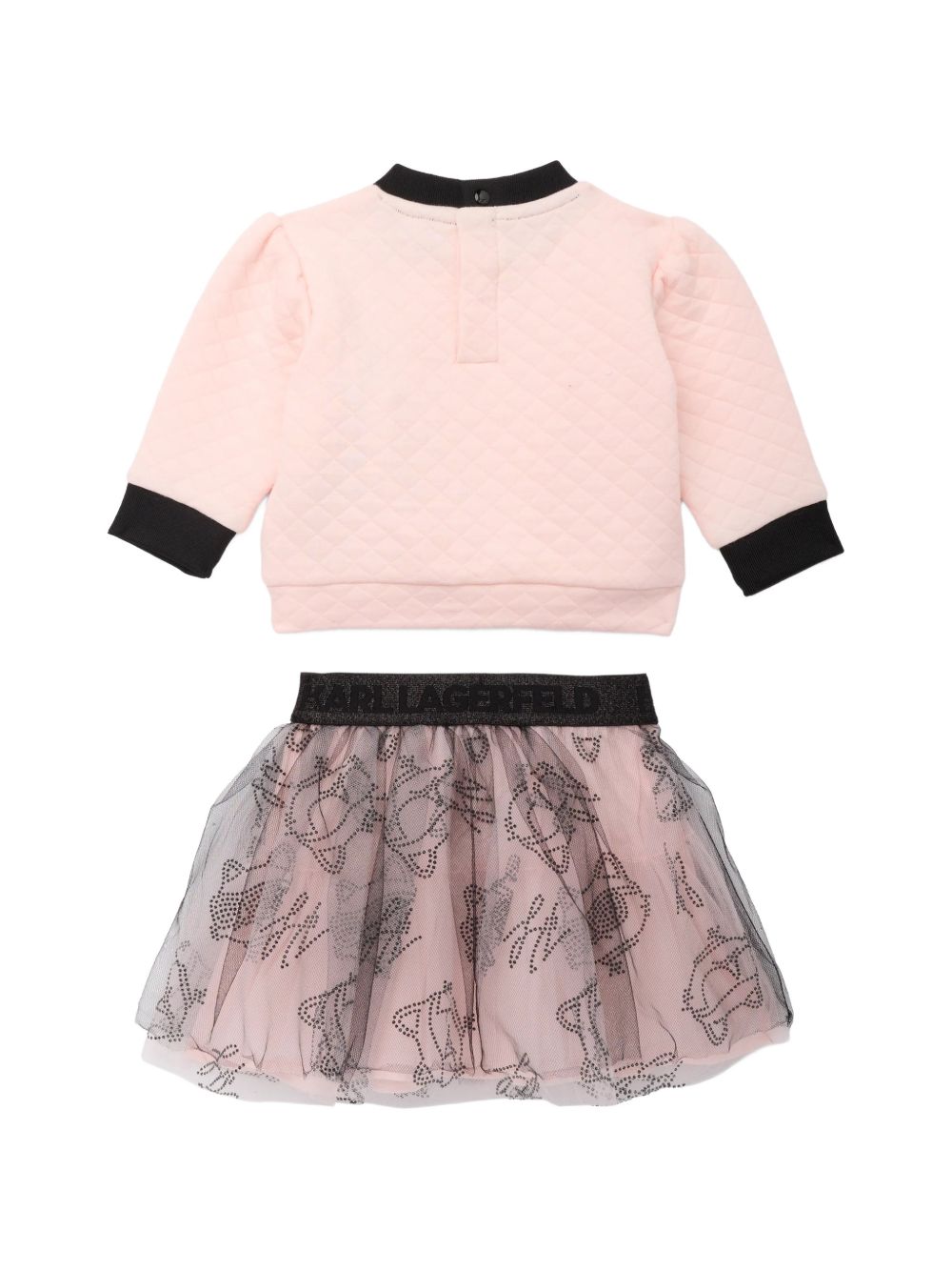 Set felpa e gonna per neonata Karl Lagerfeld Kids rosa con stampa Choupette Z31281 M94 KARL LAGERFELD KIDS