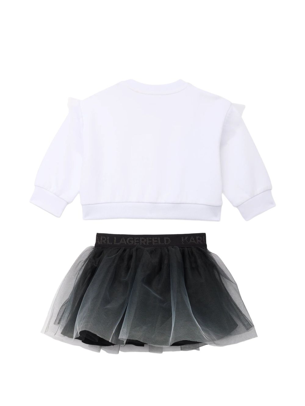 Set felpa e gonna per neonata Karl Lagerfeld Kids bianco e nero con strato in tulle Z31294 10P KARL LAGERFELD KIDS