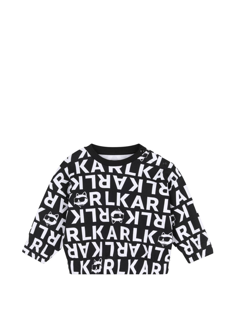 Set tuta sportiva per neonata Karl Lagerfeld Kids nero con stampa logo all-over Z31296 09B KARL LAGERFELD KIDS