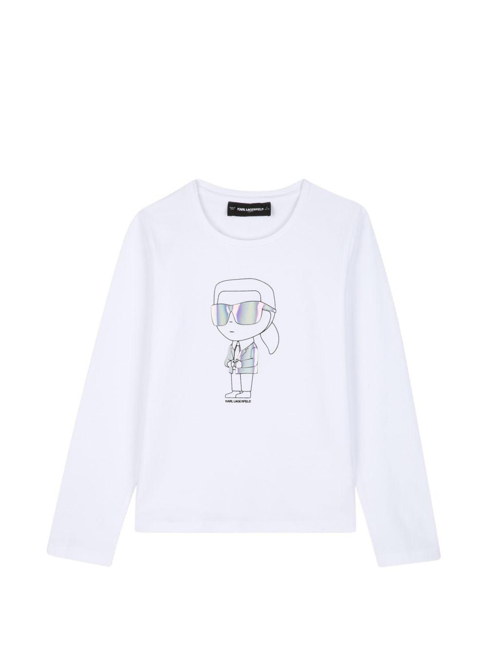 T-shirt per bambini Karl Lagerfeld Kids bianca con stampa grafica Z31307 10P KARL LAGERFELD KIDS