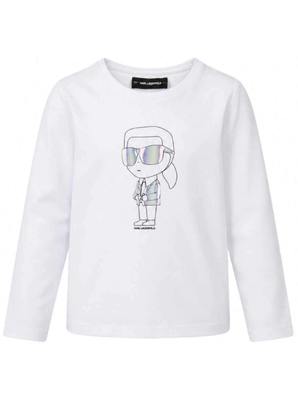 T-shirt per bambini Karl Lagerfeld Kids bianca con stampa grafica Z31307 10P KARL LAGERFELD KIDS