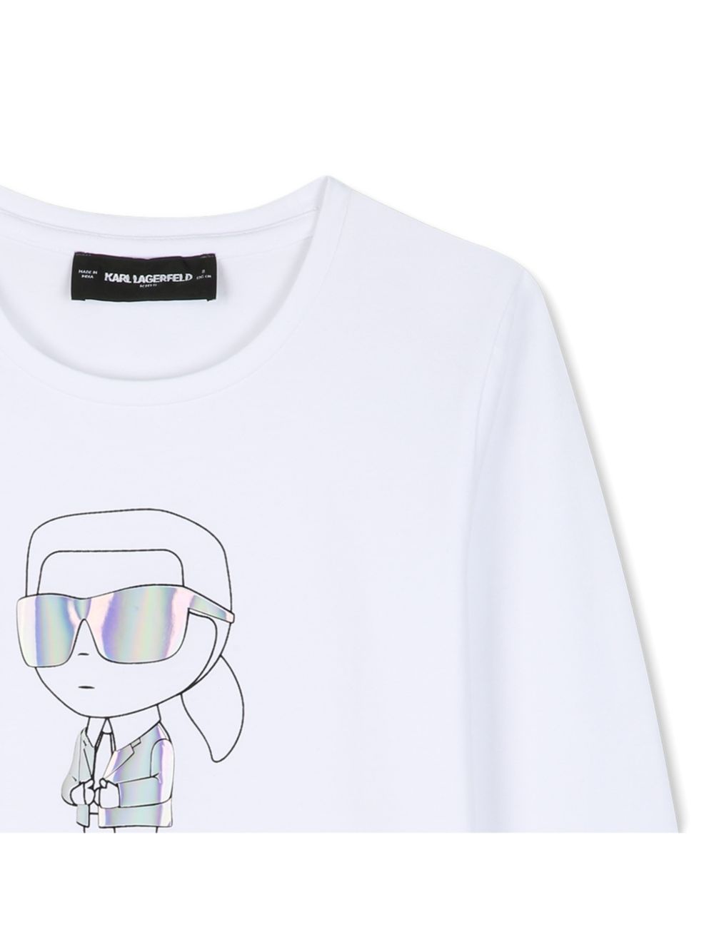 T-shirt per bambini Karl Lagerfeld Kids bianca con stampa grafica Z31307 10P KARL LAGERFELD KIDS