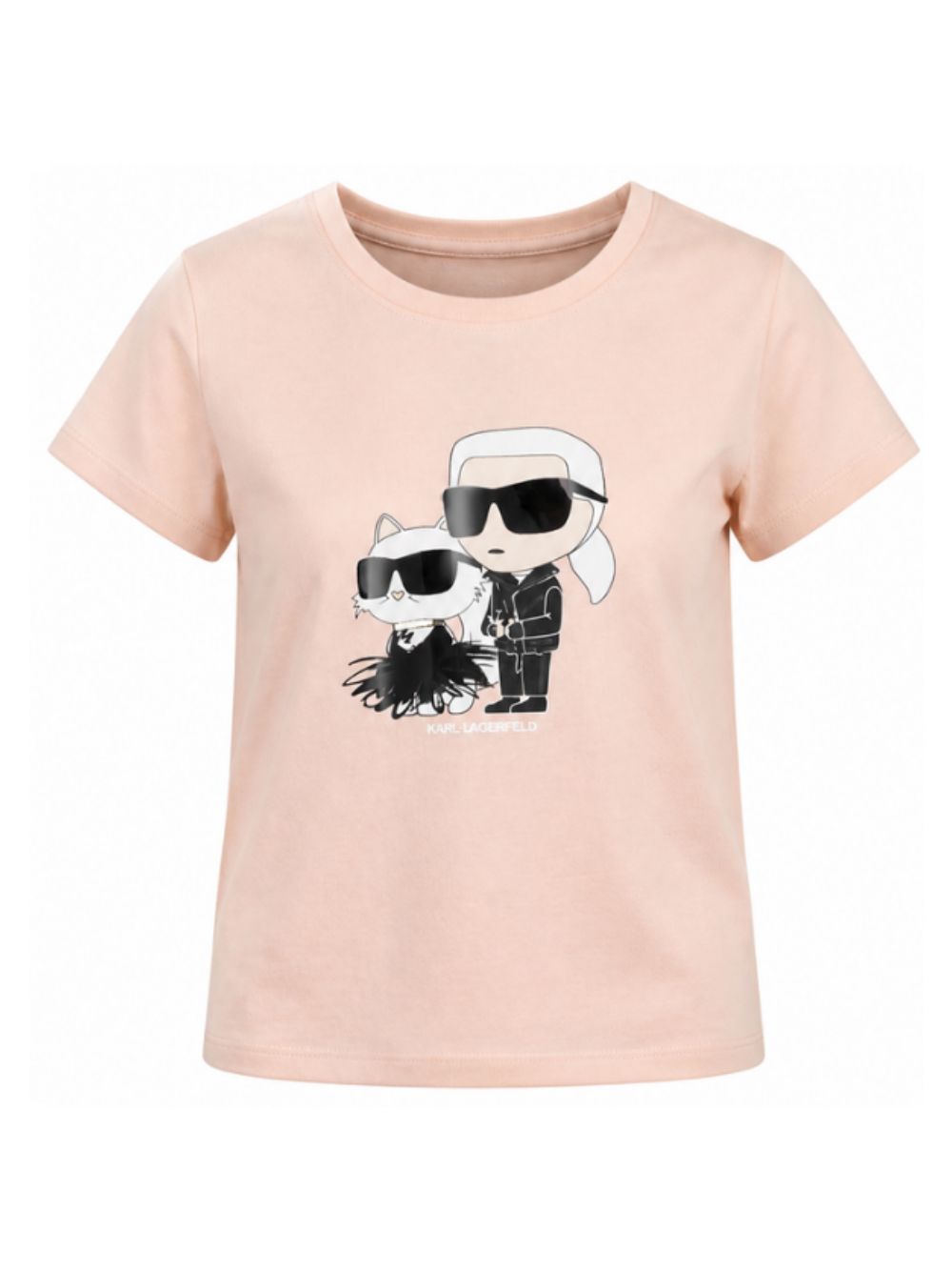 T-shirt per bambina Karl Lagerfeld Kids rosa con stampa grafica Z31308 471 KARL LAGERFELD KIDS