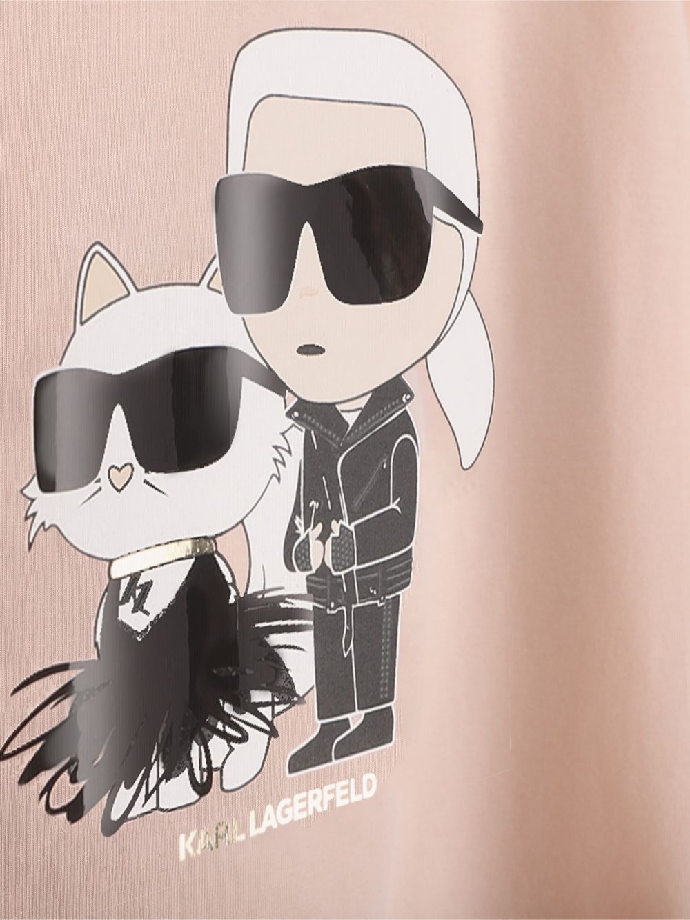 T-shirt per bambina Karl Lagerfeld Kids rosa con stampa grafica Z31308 471 KARL LAGERFELD KIDS