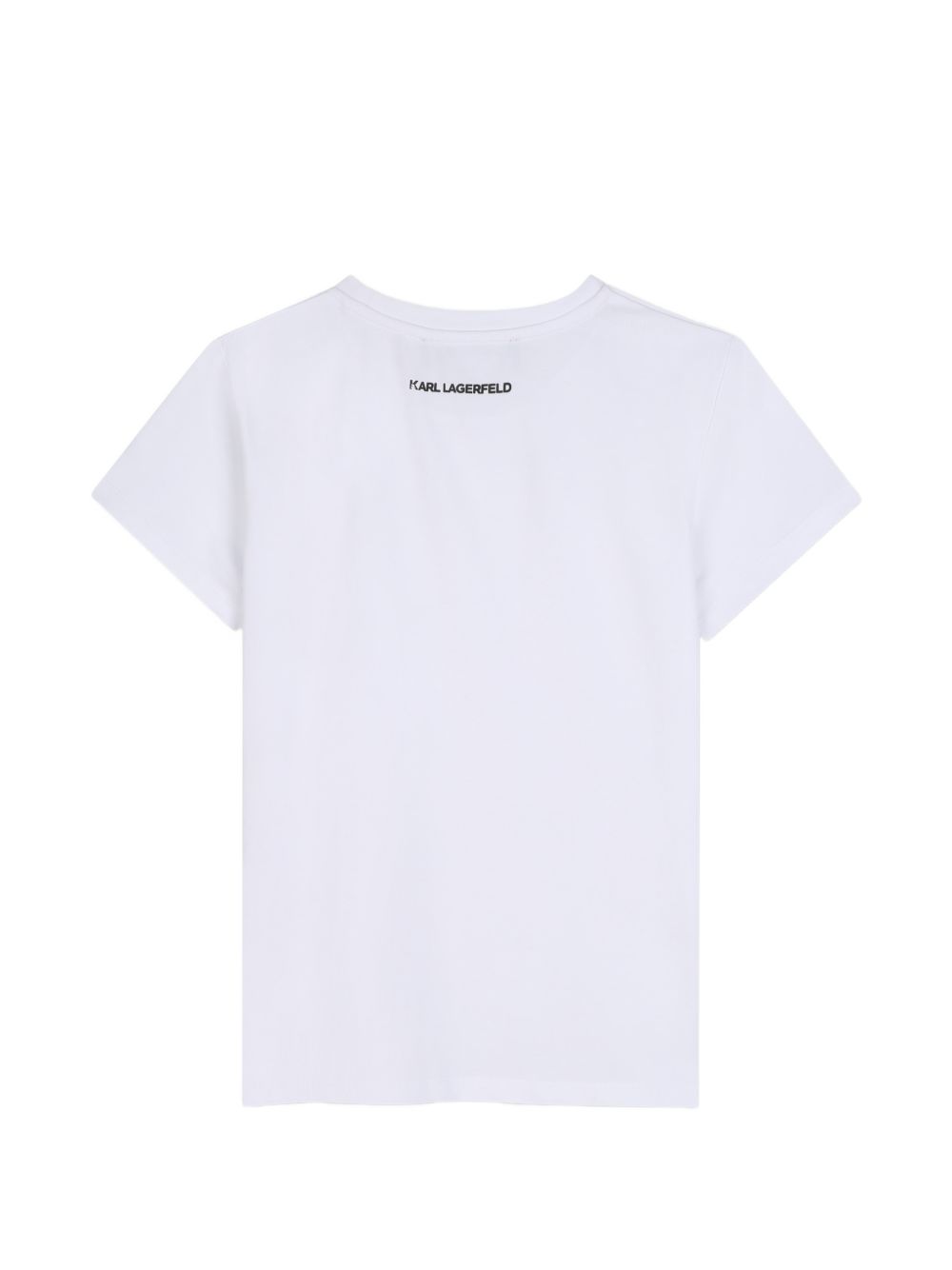 T-shirt per bambina Karl Lagerfeld Kids bianca con dettaglio logo Z31312 10P KARL LAGERFELD KIDS