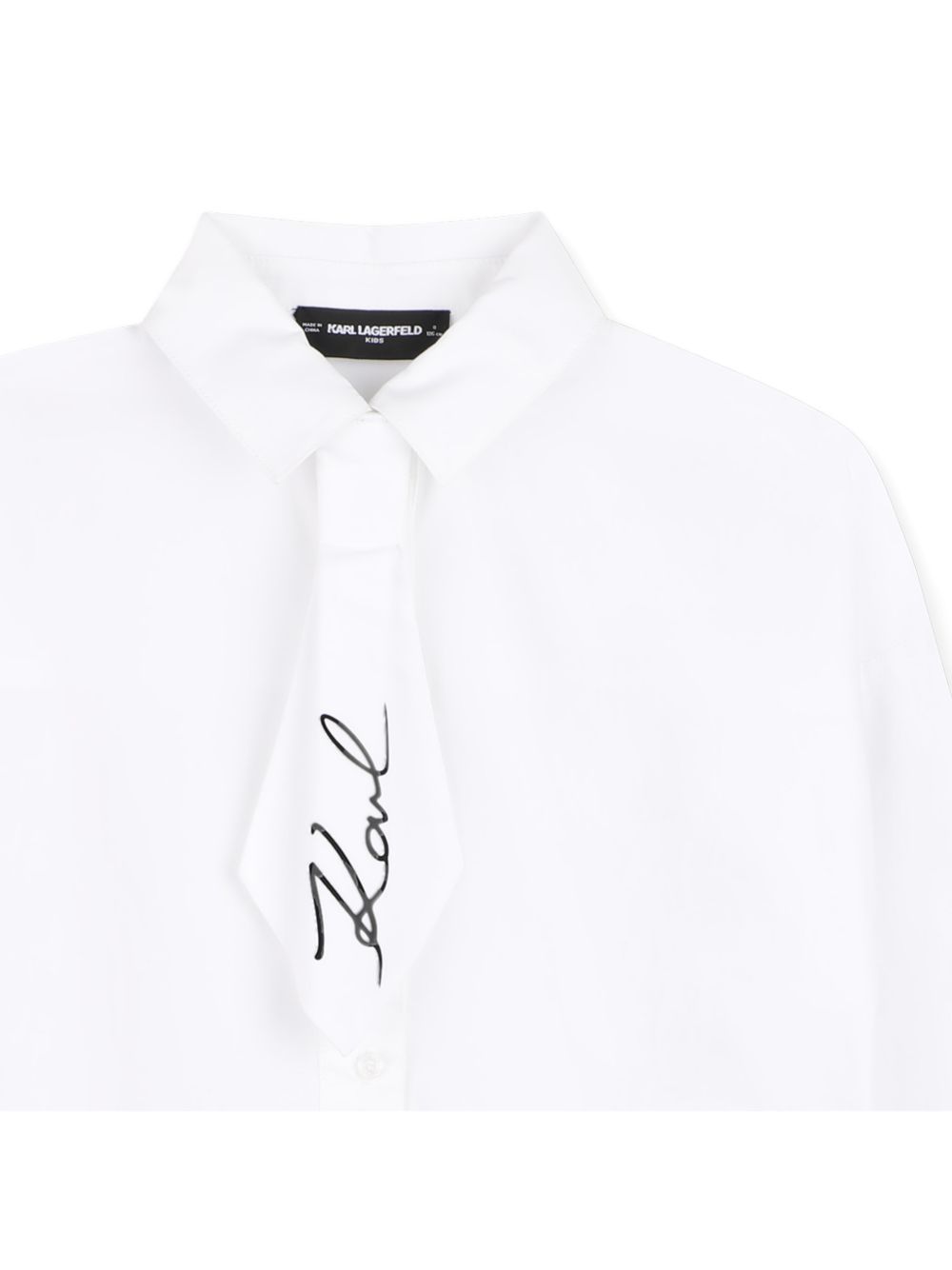 Camicia per bambina Karl Lagerfeld Kids bianca con logo sul davanti Z31316 10P KARL LAGERFELD KIDS