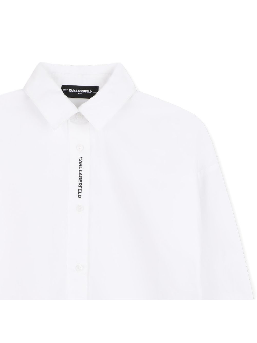 Camicia per bambina Karl Lagerfeld Kids bianca con logo sul davanti Z31316 10P KARL LAGERFELD KIDS