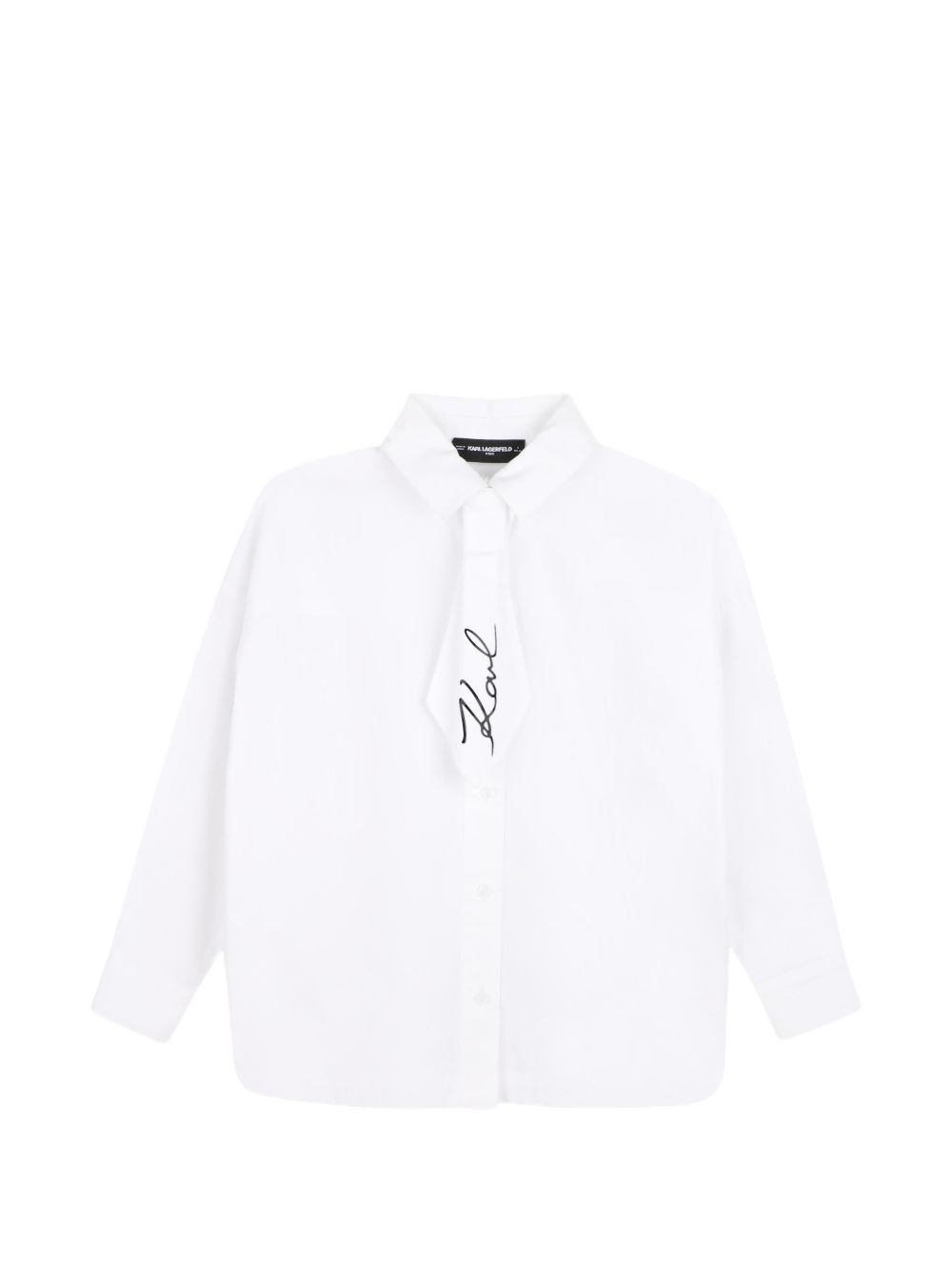 Camicia per bambina Karl Lagerfeld Kids bianca con logo sul davanti Z31316 10P KARL LAGERFELD KIDS