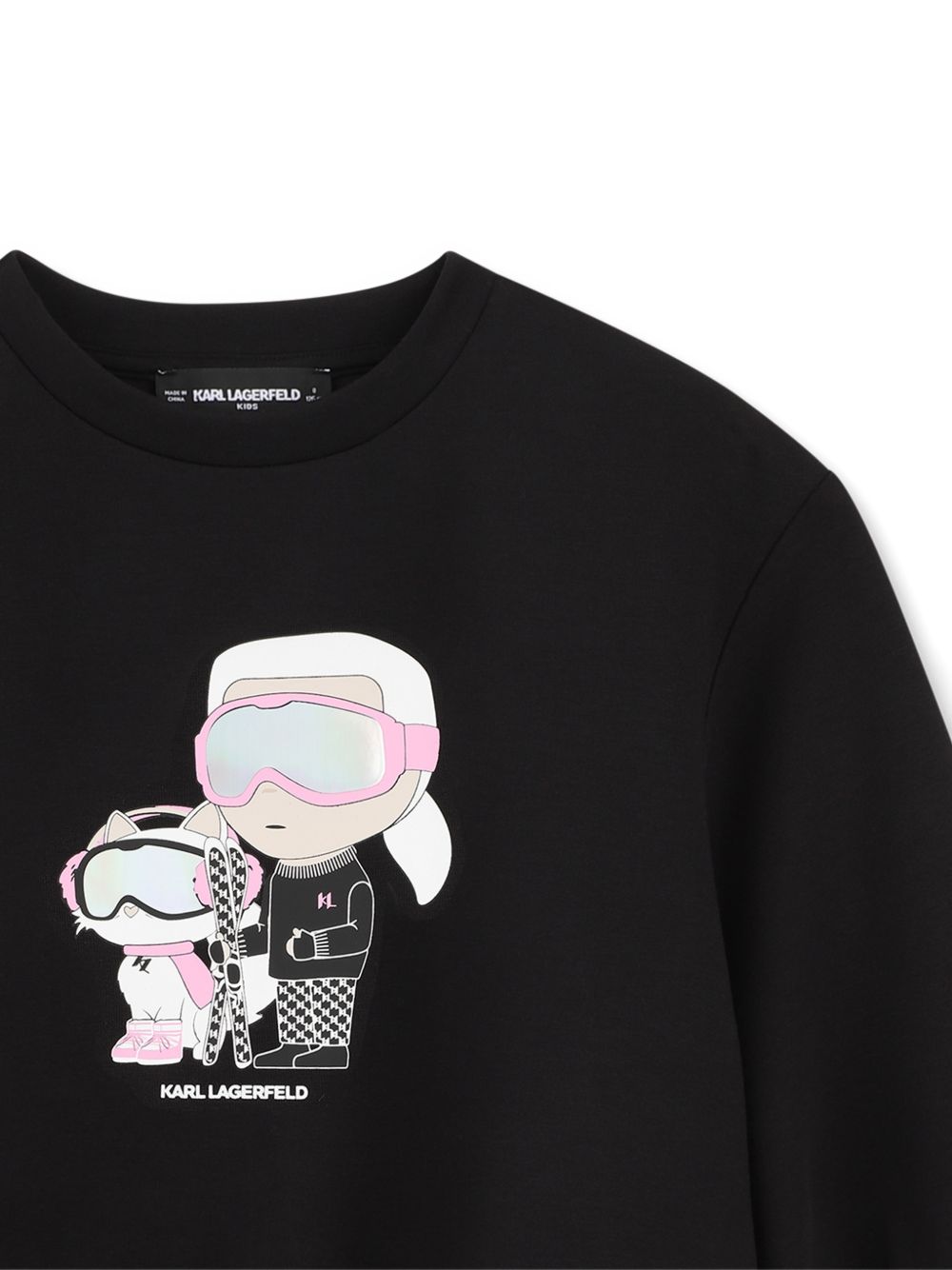 Felpa per bambina Karl Lagerfeld Kids nera con stampa grafica Z31318 09B KARL LAGERFELD KIDS