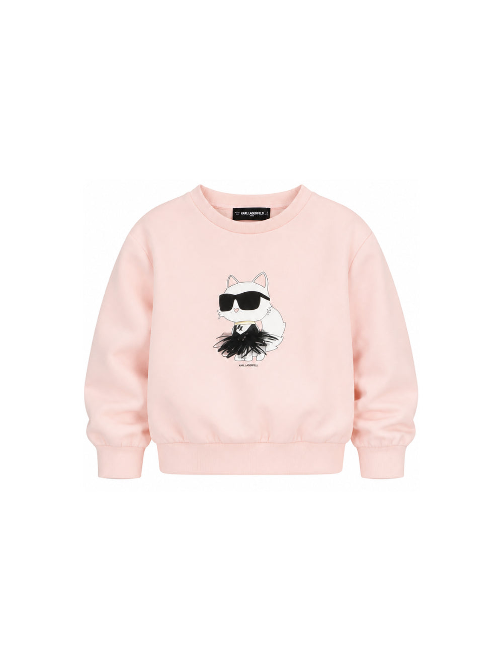 Felpa per bambina Karl Lagerfeld Kids rosa con stampa Choupette Z31318 471 KARL LAGERFELD KIDS