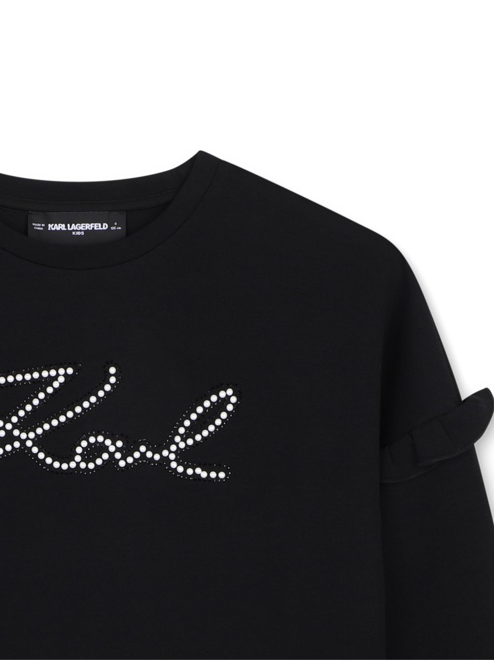 Felpa per bambina Karl Lagerfeld Kids nera con decorazione logo Z31319 09B KARL LAGERFELD KIDS