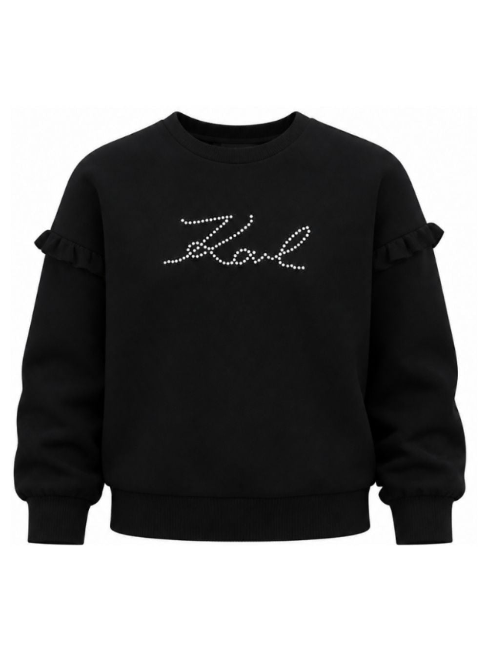 Felpa per bambina Karl Lagerfeld Kids nera con decorazione logo Z31319 09B KARL LAGERFELD KIDS