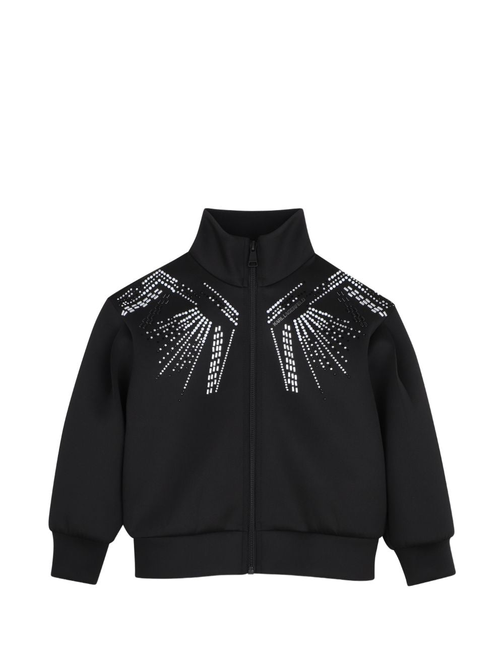 Felpa per bambina Karl Lagerfeld Kids nera con dettagli con strass Z31322 09B KARL LAGERFELD KIDS