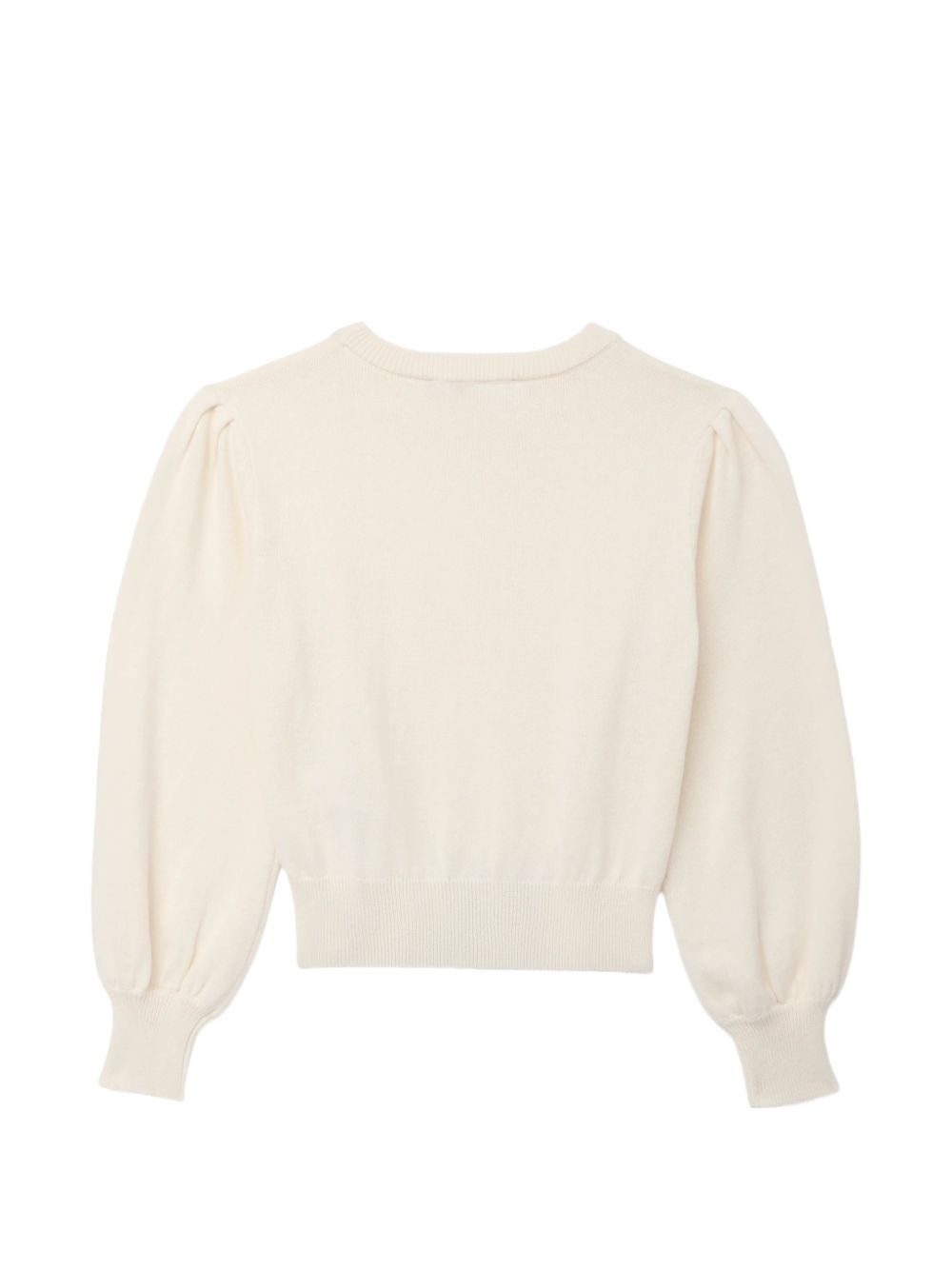 Maglione per bambina Karl Lagerfeld Kids bianco con maniche a sbuffo Z31324 182 KARL LAGERFELD KIDS