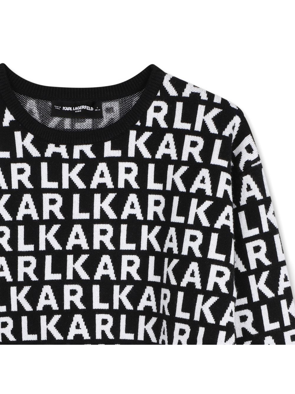 Maglione per bambina Karl Lagerfeld Kids nero con logo all-over Z31325 M41 KARL LAGERFELD KIDS