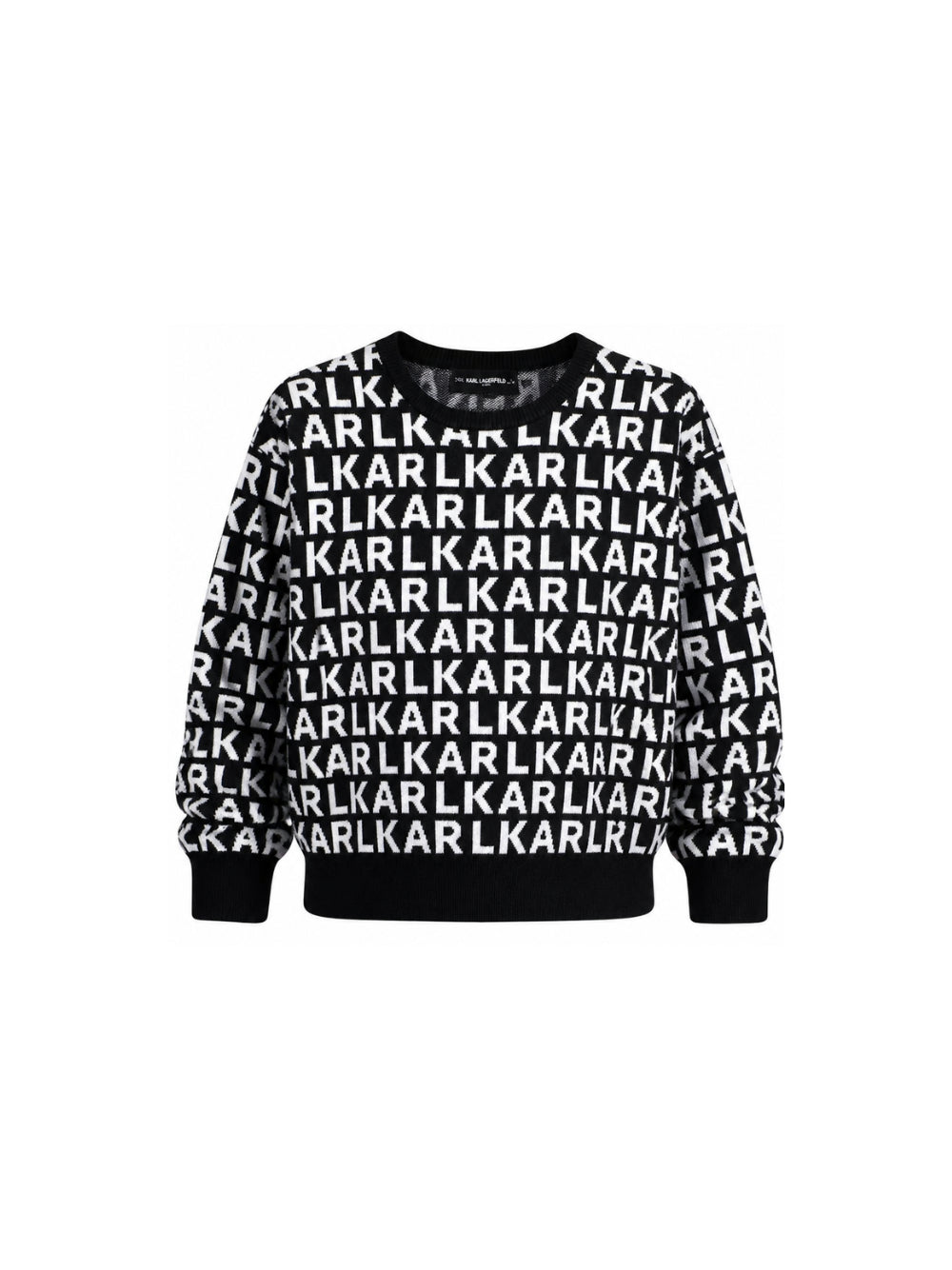 Maglione per bambina Karl Lagerfeld Kids nero con logo all-over Z31325 M41 KARL LAGERFELD KIDS