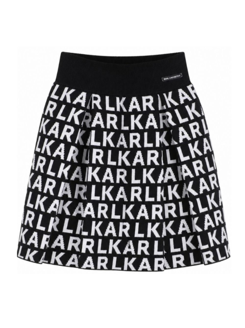 Gonna per bambina Karl Lagerfeld Kids nera con logo intarsiato all-over Z31348 M41 KARL LAGERFELD KIDS