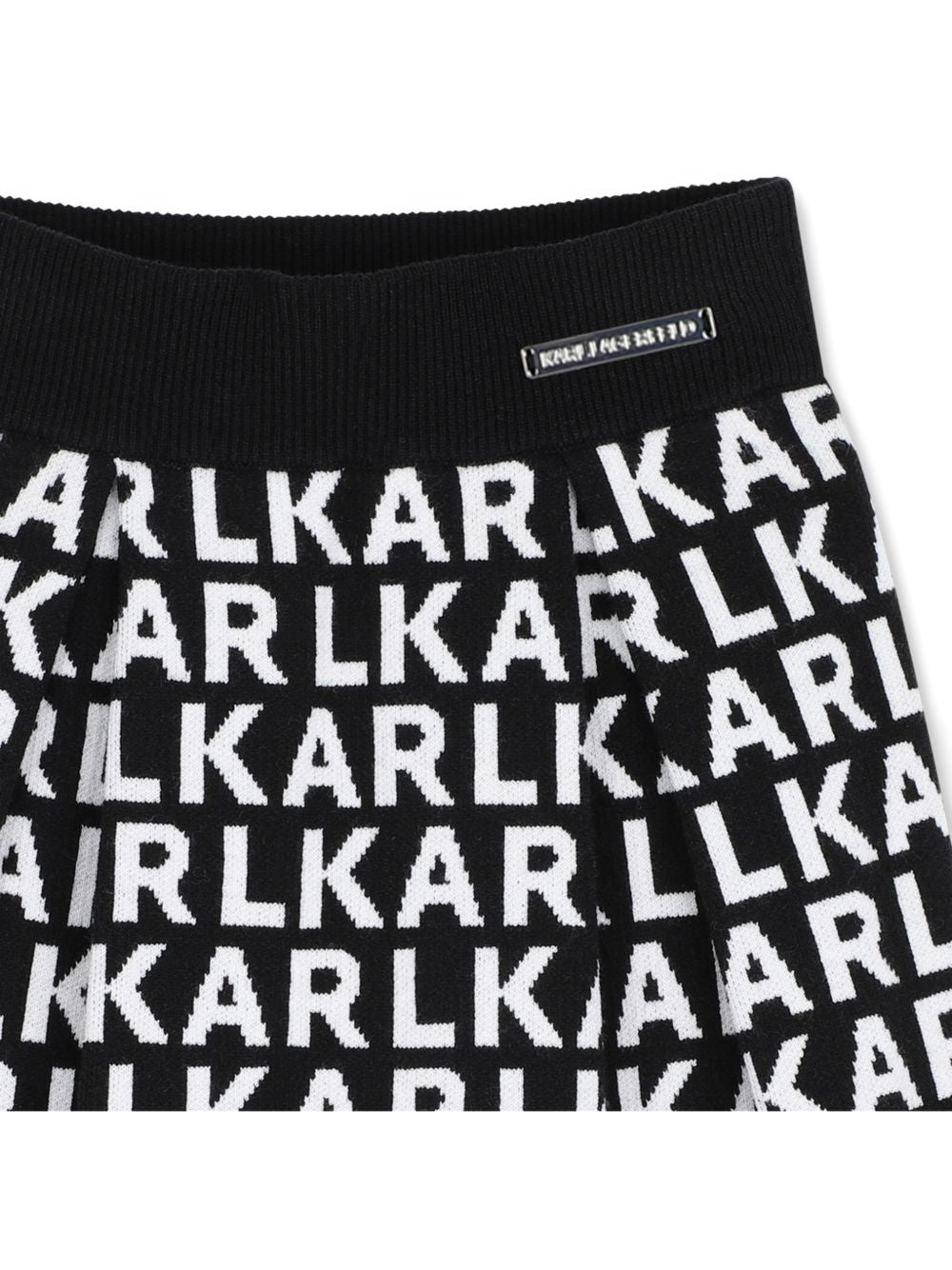 Gonna per bambina Karl Lagerfeld Kids nera con logo intarsiato all-over Z31348 M41 KARL LAGERFELD KIDS