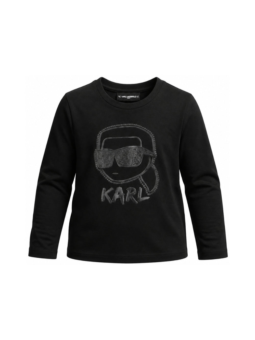T-shirt per bambina Karl Lagerfeld Kids nera con dettaglio glitter Z31360 09B KARL LAGERFELD KIDS