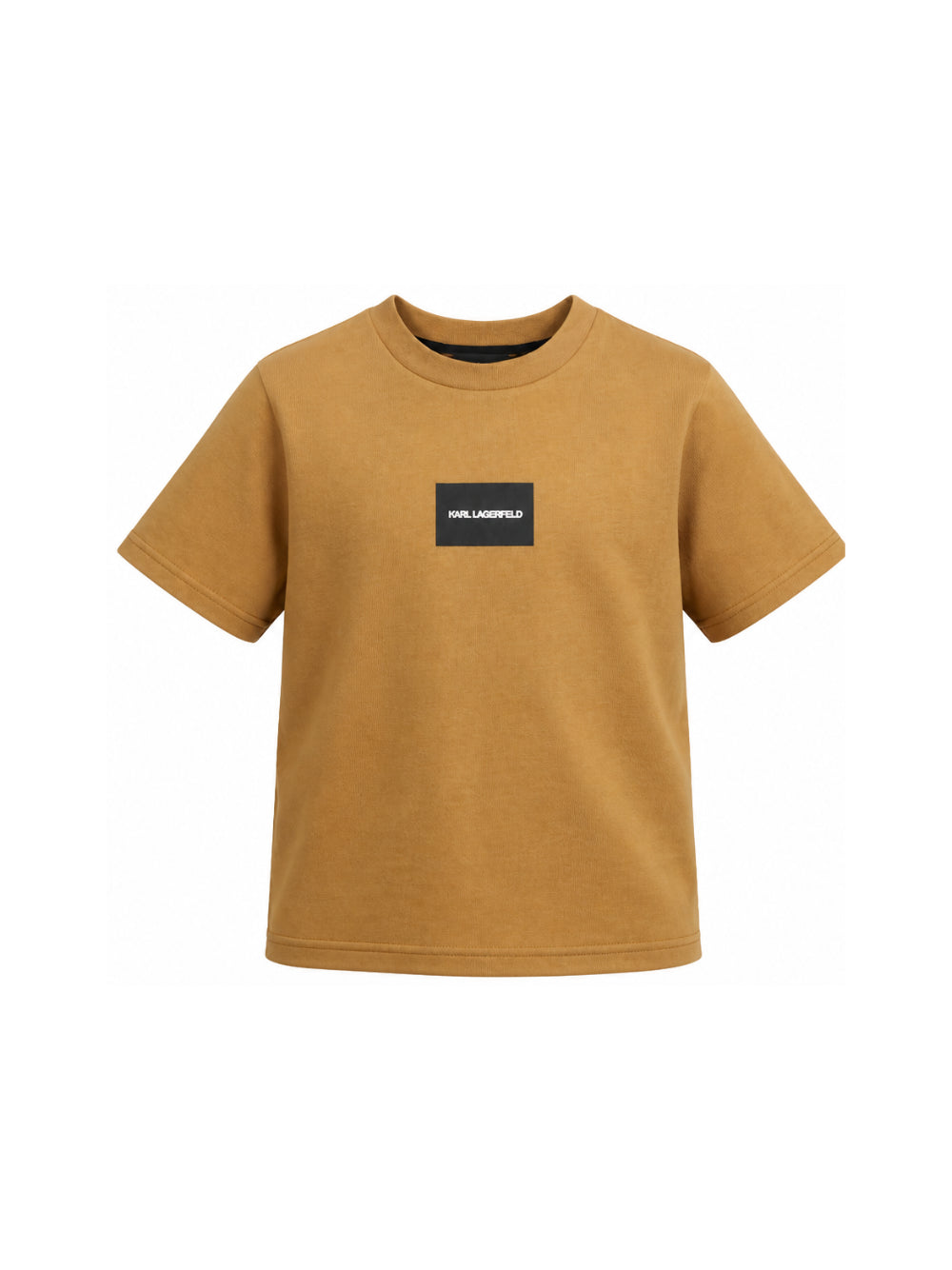 T-shirt per bambino Karl Lagerfeld Kids giallo mostarda con logo Z31362 300 KARL LAGERFELD KIDS