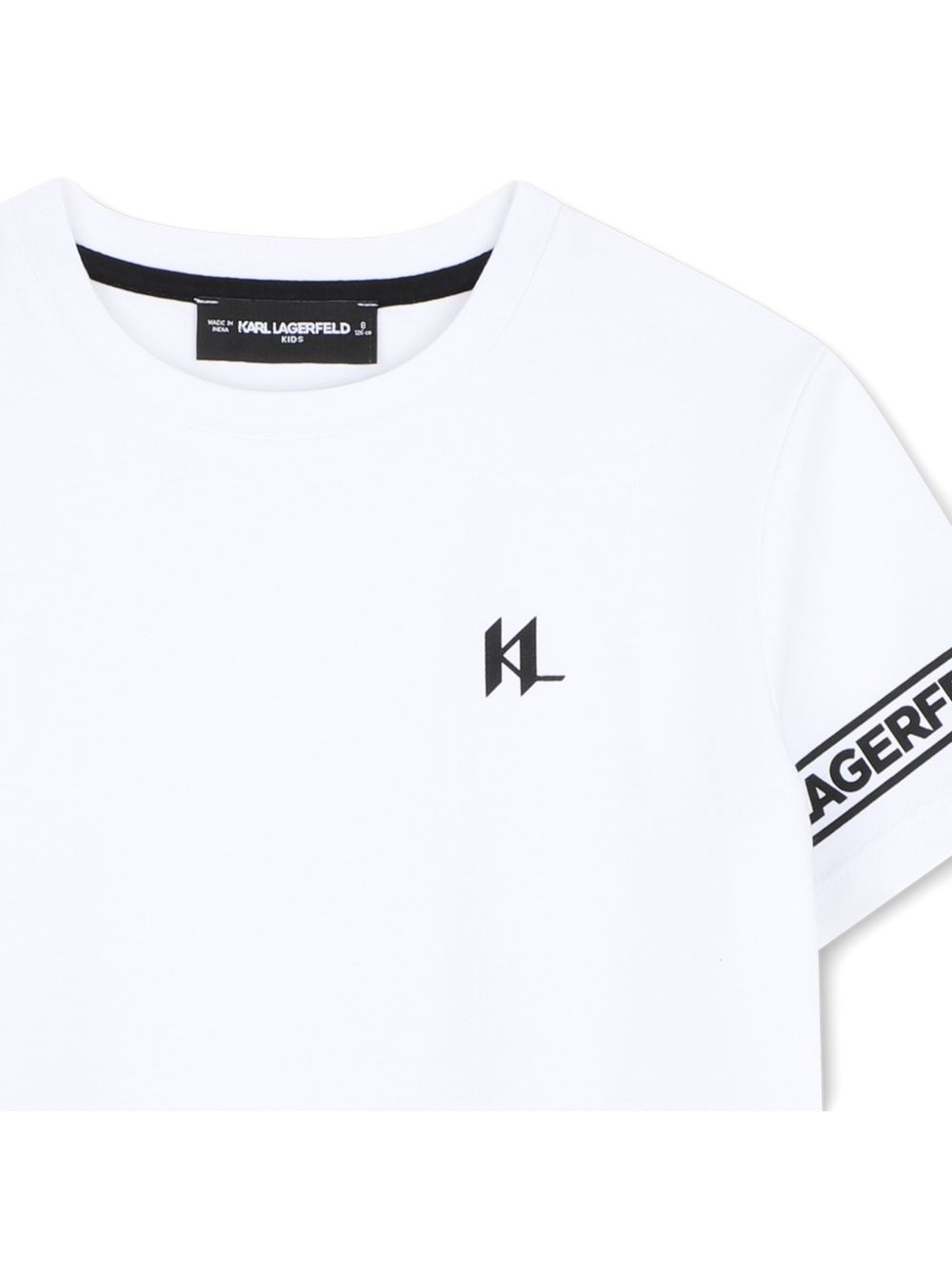 T-shirt per bambino Karl Lagerfeld Kids bianca con dettaglio logo Z31367 10P KARL LAGERFELD KIDS