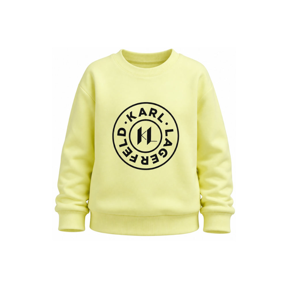 Felpa per bambino Karl Lagerfeld Kids verde con stampa logo Z31370 532 KARL LAGERFELD KIDS
