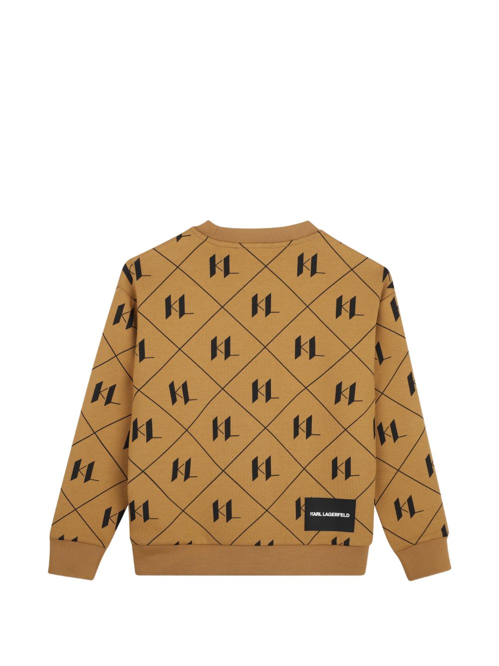 Felpa per bambino Karl Lagerfeld Kids cammello con monogramma Z31371 300 KARL LAGERFELD KIDS