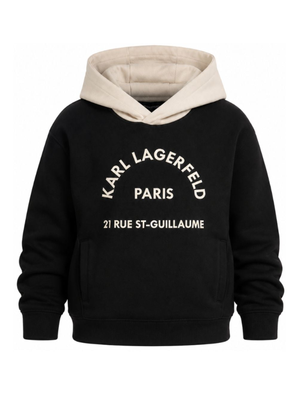 Felpa per bambino Karl Lagerfeld Kids nera con logo sul davanti Z31372 09B KARL LAGERFELD KIDS