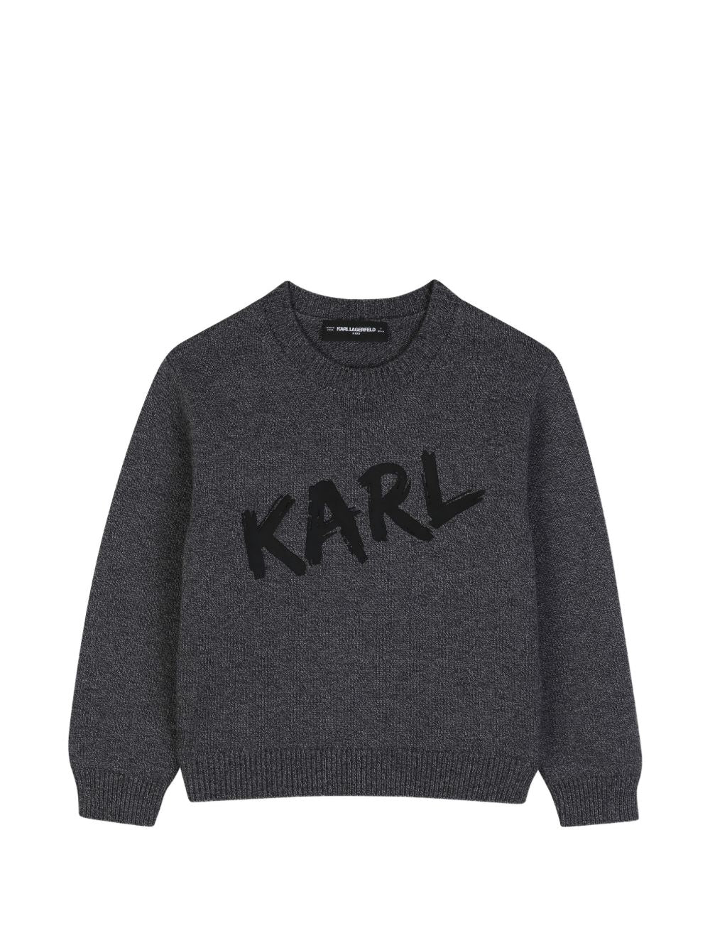 Maglione per bambino Karl Lagerfeld Kids grigio con logo sul davanti Z31380 A65 KARL LAGERFELD KIDS