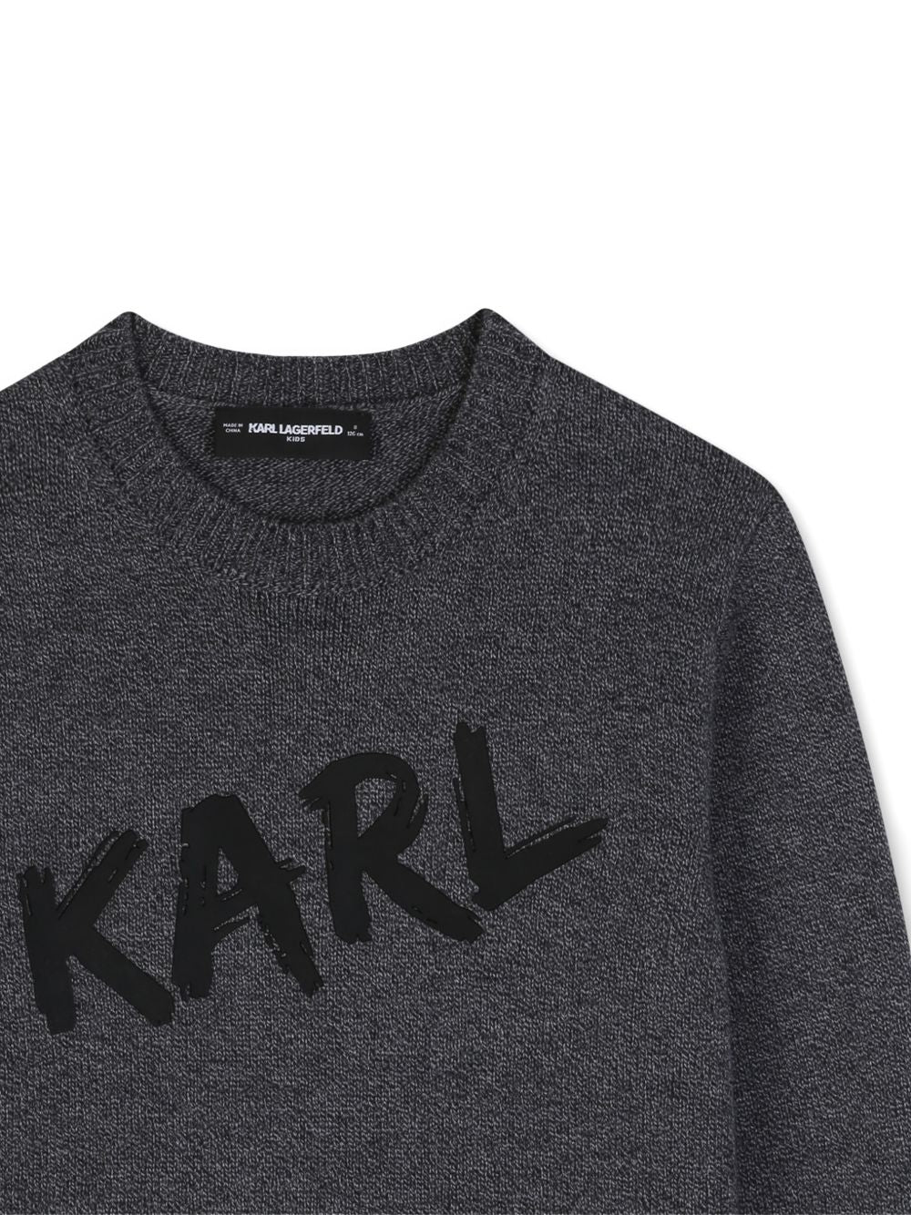 Maglione per bambino Karl Lagerfeld Kids grigio con logo sul davanti Z31380 A65 KARL LAGERFELD KIDS