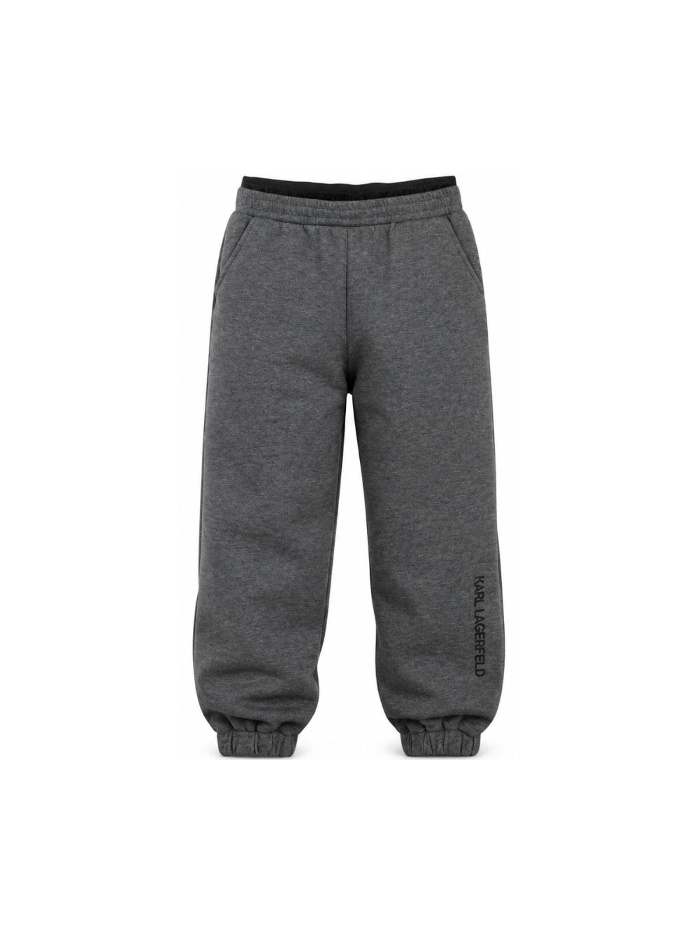 Pantaloni per bambino Karl Lagerfeld Kids grigi con stampa con logo laterale Z31382 A65 KARL LAGERFELD KIDS