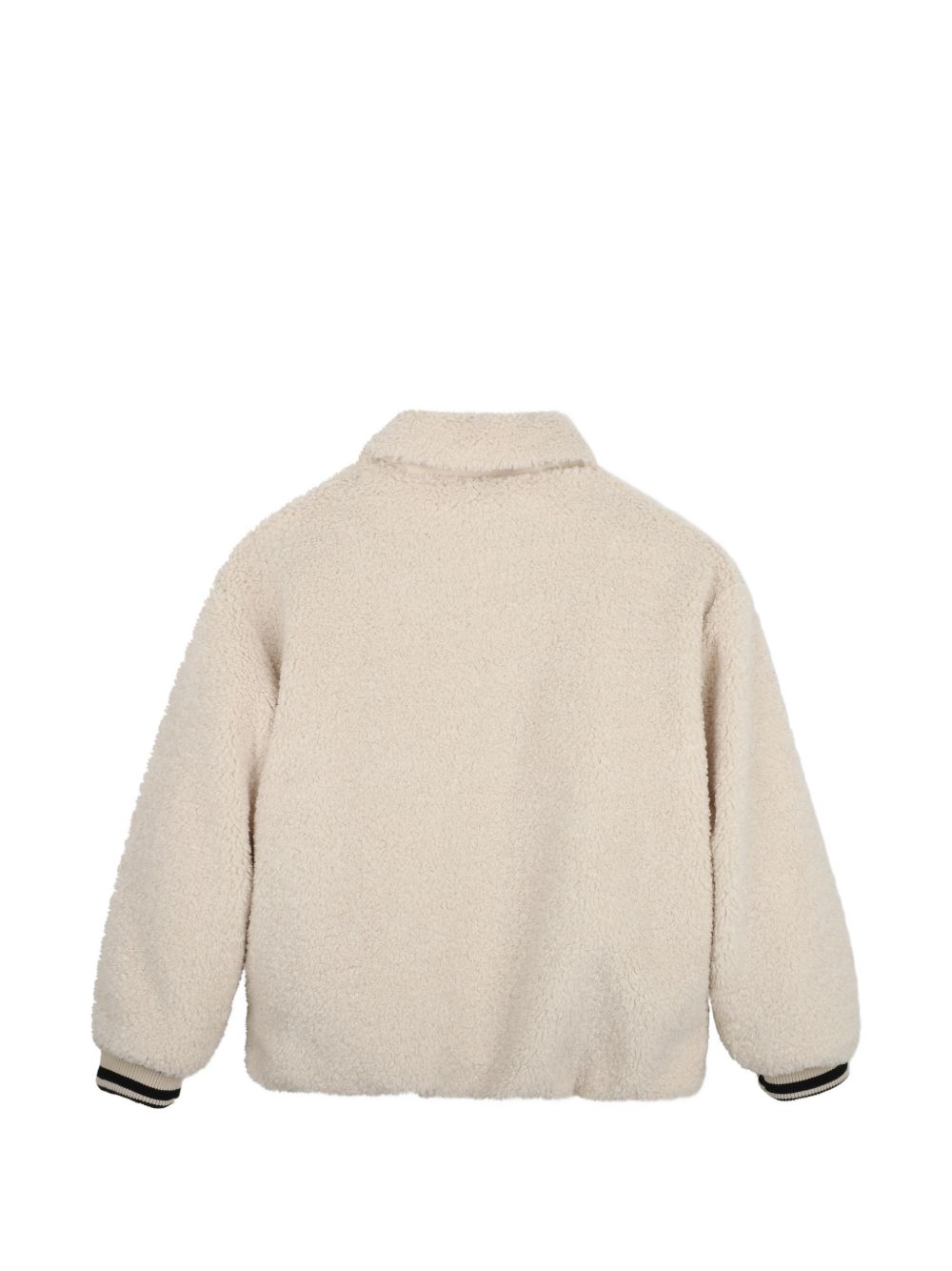 Giacca per bambino Karl Lagerfeld Kids crema in shearling sintetico con logo Z31392 184 KARL LAGERFELD KIDS