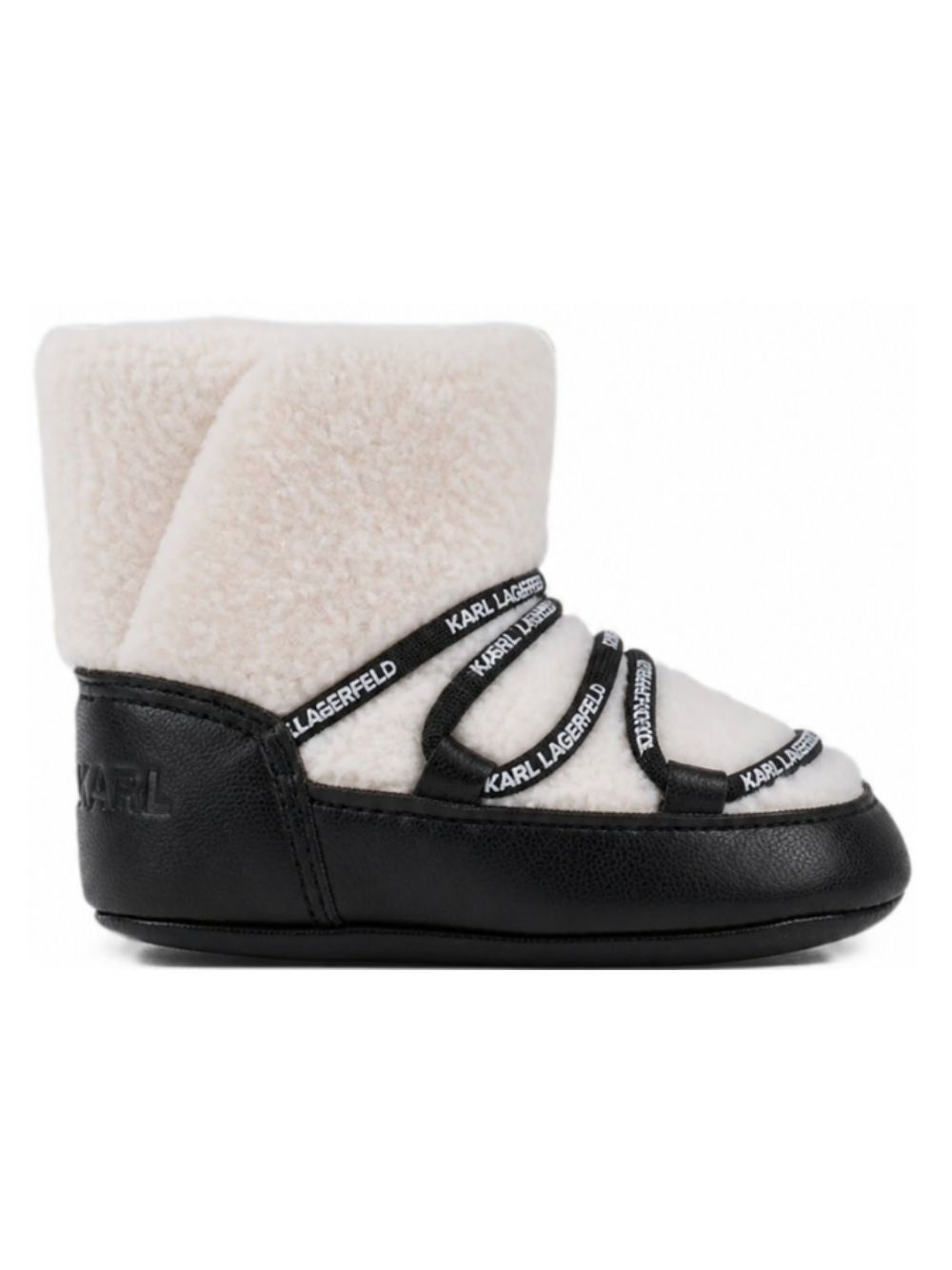 Stivali per neonati Karl Lagerfel Kids neri con fodera in shearling Z31413 09B KARL LAGERFELD KIDS