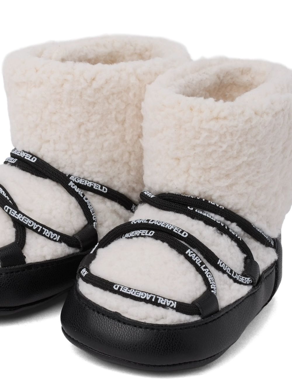 Stivali per neonati Karl Lagerfel Kids neri con fodera in shearling Z31413 09B KARL LAGERFELD KIDS