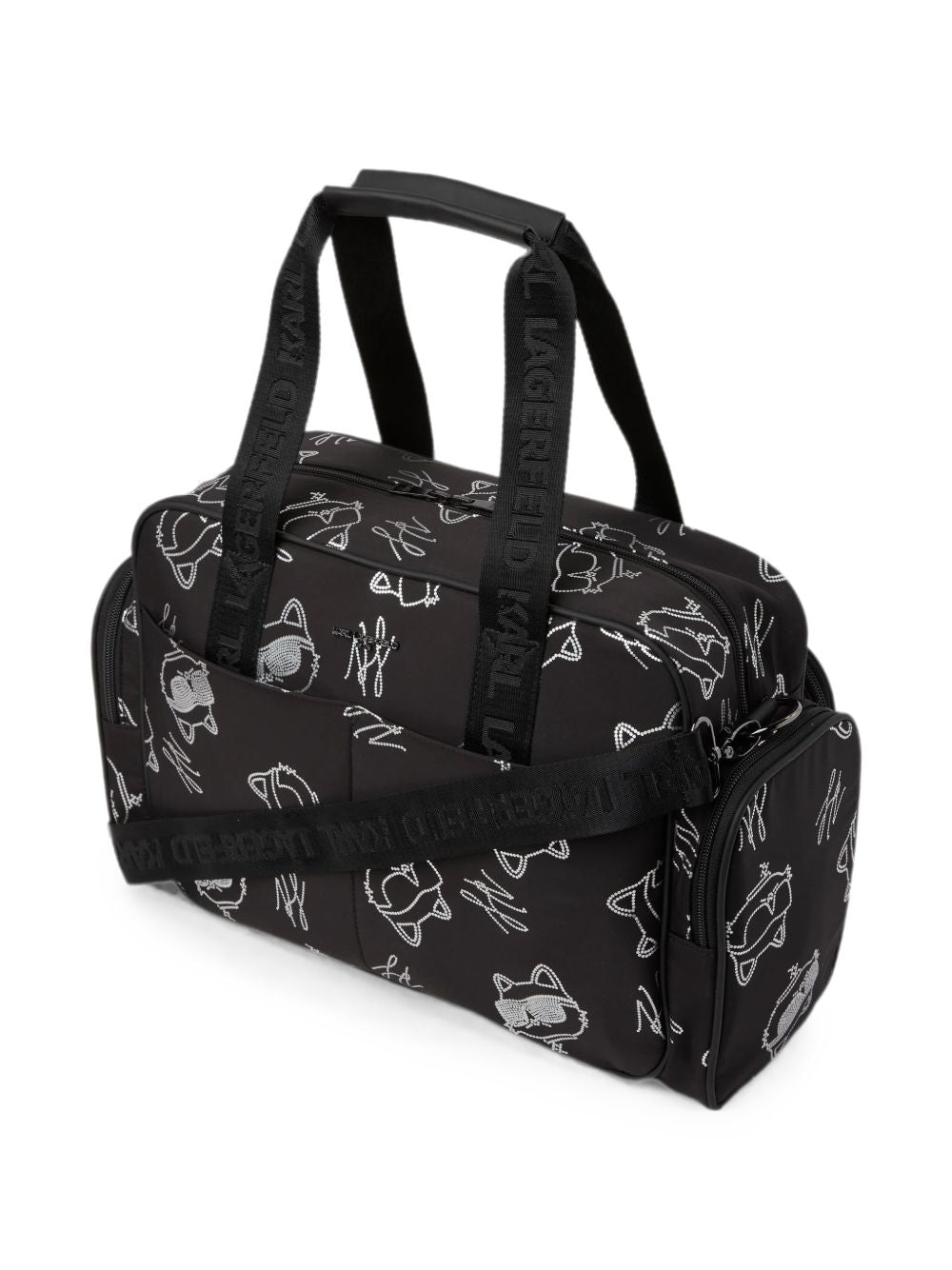 Borsa fasciatoio per neonati Karl Lagerfeld Kids nera con stampa Choupette Z31414 09B KARL LAGERFELD KIDS