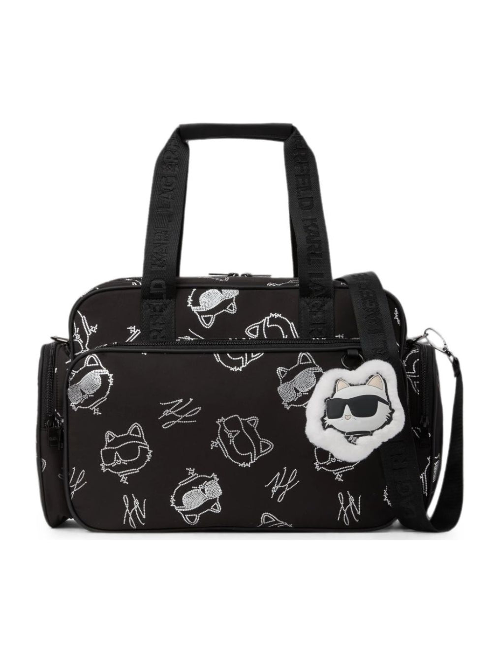 Borsa fasciatoio per neonati Karl Lagerfeld Kids nera con stampa Choupette Z31414 09B KARL LAGERFELD KIDS