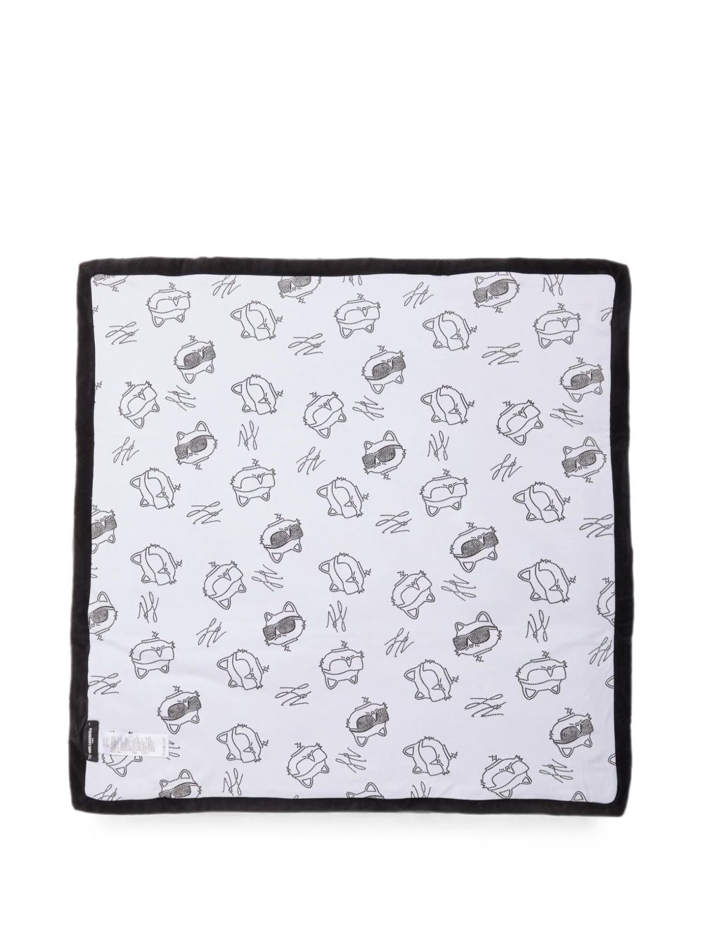 Coperta per neonati Karl Lagerfeld Kids nera con stampa Karl e Choupette sul davanti Z31418 09B KARL LAGERFELD KIDS