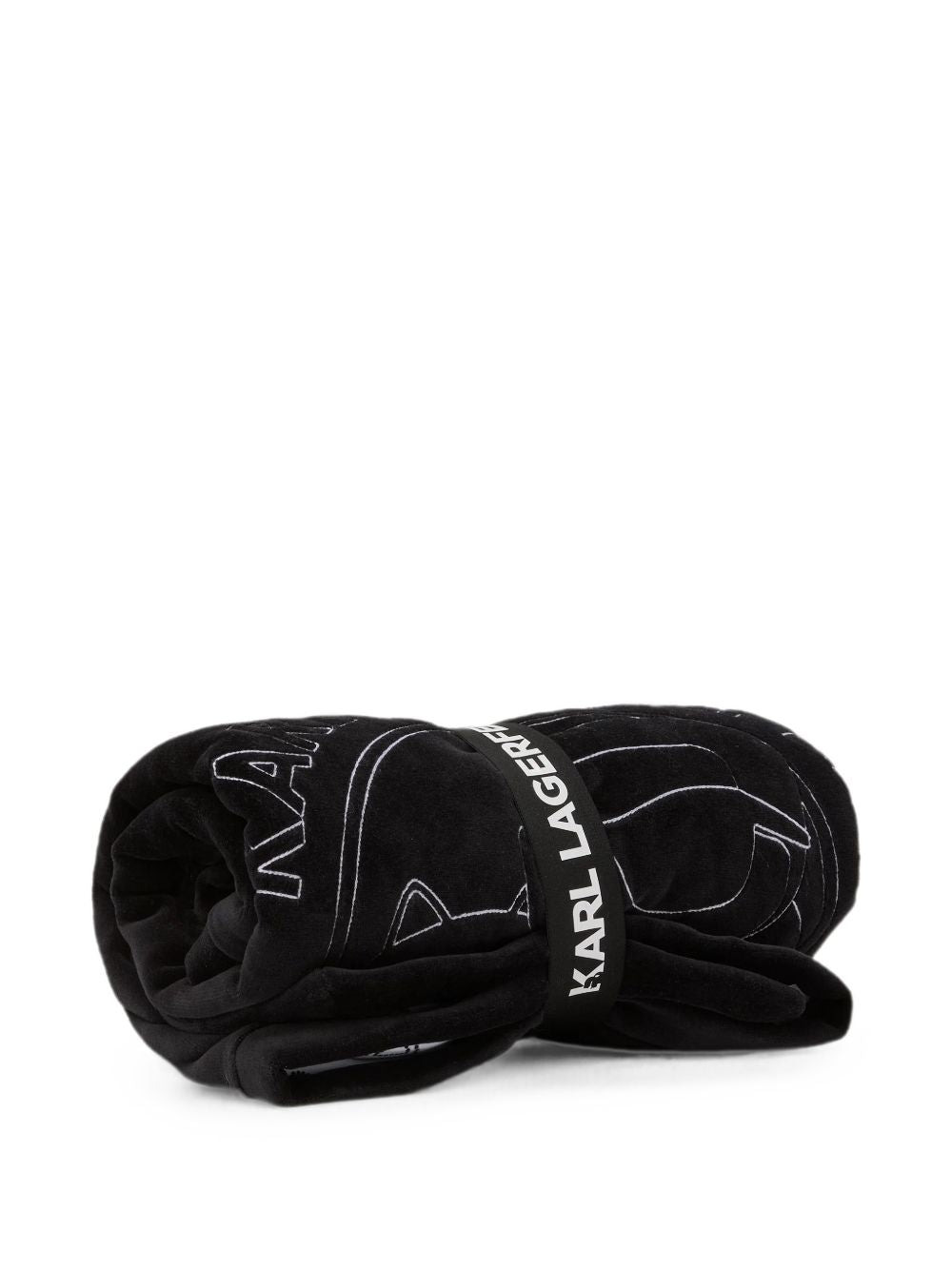 Coperta per neonati Karl Lagerfeld Kids nera con stampa Karl e Choupette sul davanti Z31418 09B KARL LAGERFELD KIDS