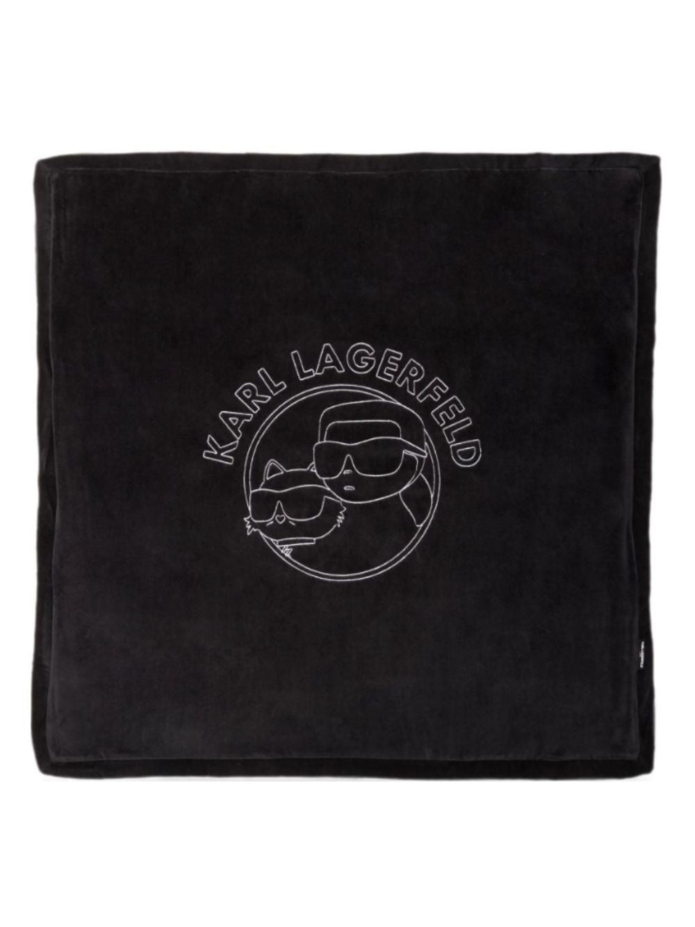 Coperta per neonati Karl Lagerfeld Kids nera con stampa Karl e Choupette sul davanti Z31418 09B KARL LAGERFELD KIDS