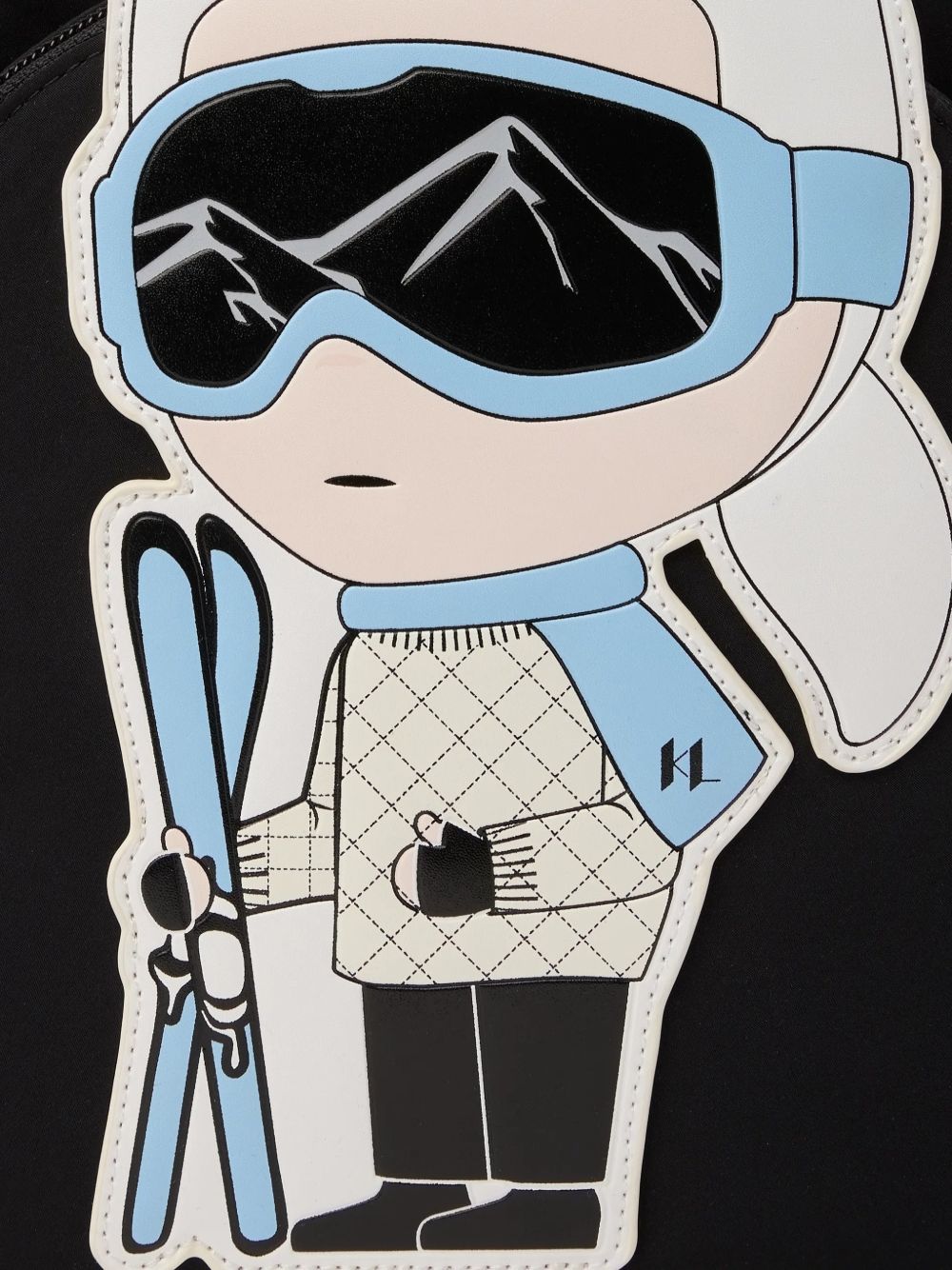 Zaino per bambini Karl Lagerfeld Kids nero con stampa grafica Ikon Karl Z31422 09B KARL LAGERFELD KIDS