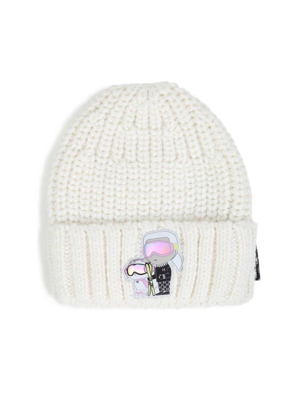 Cappello per bambina Karl Lagerfeld Kids bianco con applicazione frontale Z31428 182 KARL LAGERFELD KIDS