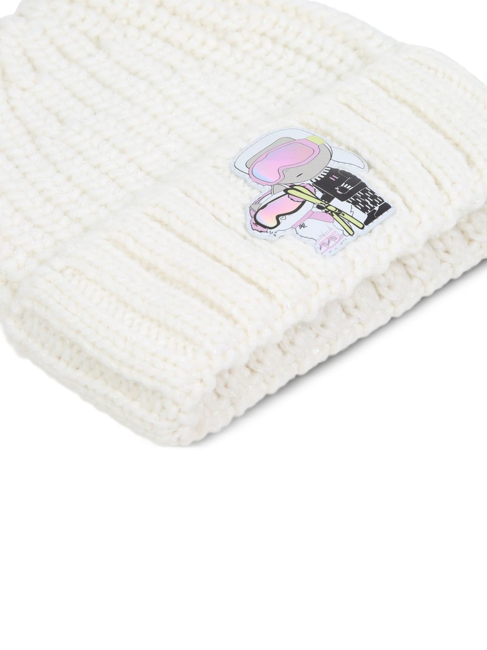 Cappello per bambina Karl Lagerfeld Kids bianco con applicazione frontale Z31428 182 KARL LAGERFELD KIDS
