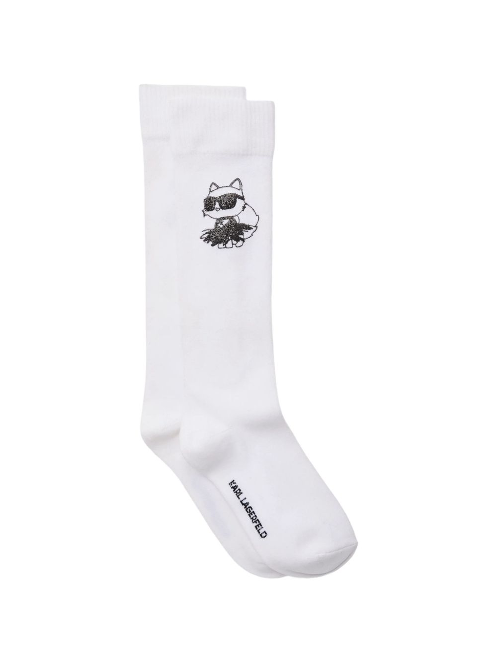 Calzini per bambina Karl Lagerfeld Kids bianchi con decorazione Choupette Z31450 10P KARL LAGERFELD KIDS